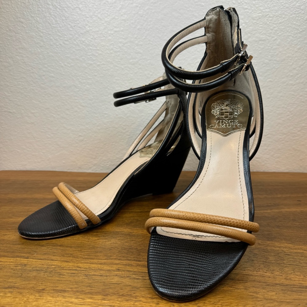 Vince Camuto Wedge Sandals - Zipper Back
